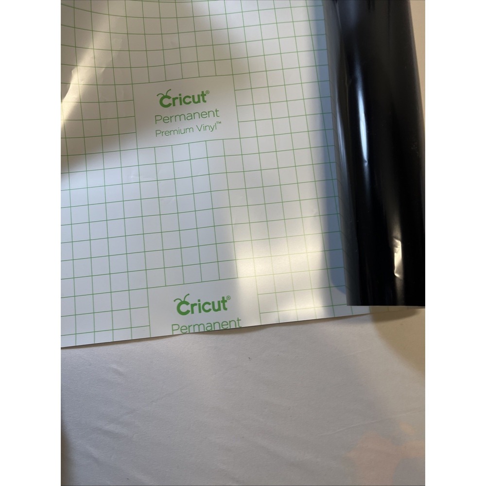 Cricut Lot of 2 Rolls Permanent Vinyl. Holographic Vinyl Opened . Black Perm New - Picture 3 of 4
